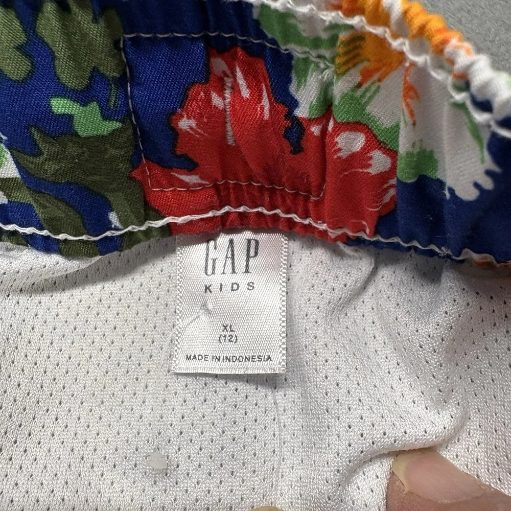 Gap Kids Boys Swim Trunks Dinosaur Floral Blue Size XL 12